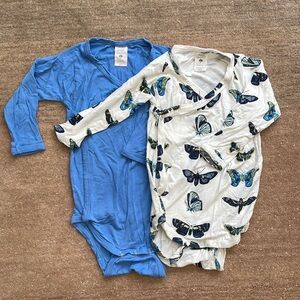 Lot of 2 Kate Quinn kimono onesies softest bamboo size 6-12 months